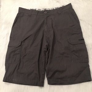 Current Gray Stripped Flat Front Cargo Shorts